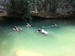 Cave divers in France