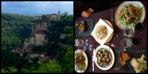 Collage of french castle and food