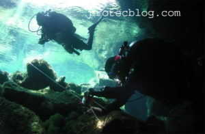 Exiting the River Run after cave dive